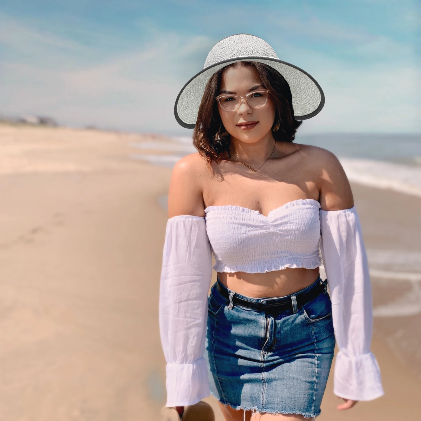 

Summer Sun Shade Hat Wide Brim Beach Straw Hats for Women Woven Sun Hat Lady Visor Outdoor Hiking Vacation Photoshoot Gift