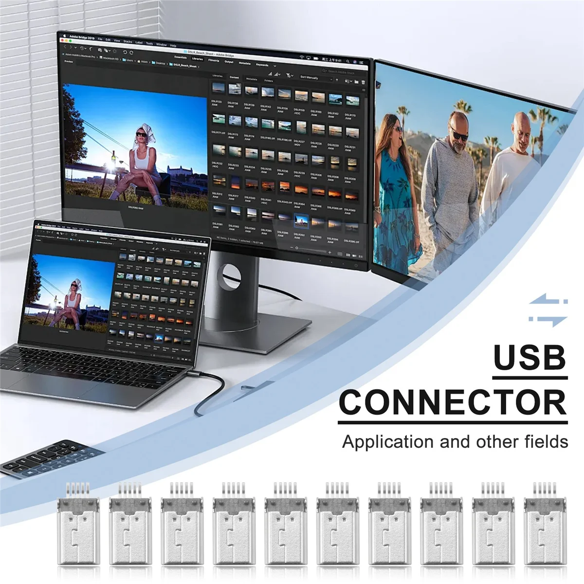 حار جديد 10 قطع USB صغير نوع B ذكر 180 درجة 5 دبوس مصلحة الارصاد الجوية SMT لموصل مرفاع لحام