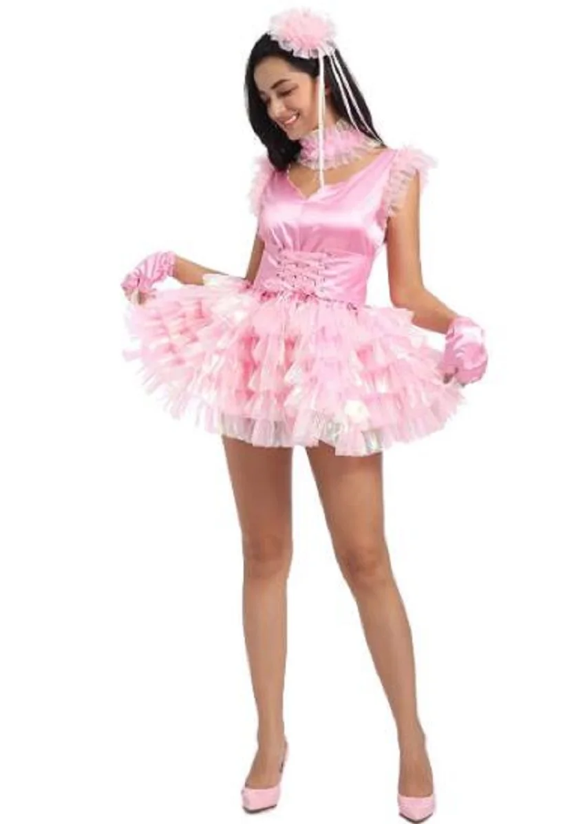 

Sissy Cute Sexy Joline Prissy Women Fluffy Pink Dance Dress Dress Up Customizable Glamour Halloween Costume