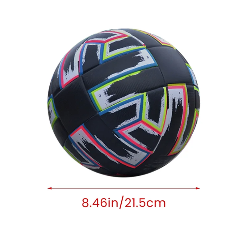 Pallone da calcio AED4- misura 5 Pallone da calcio in PU nero antiscivolo per erba Pallone da calcio in PU resistente all'usura per interni ed esterni per adulti