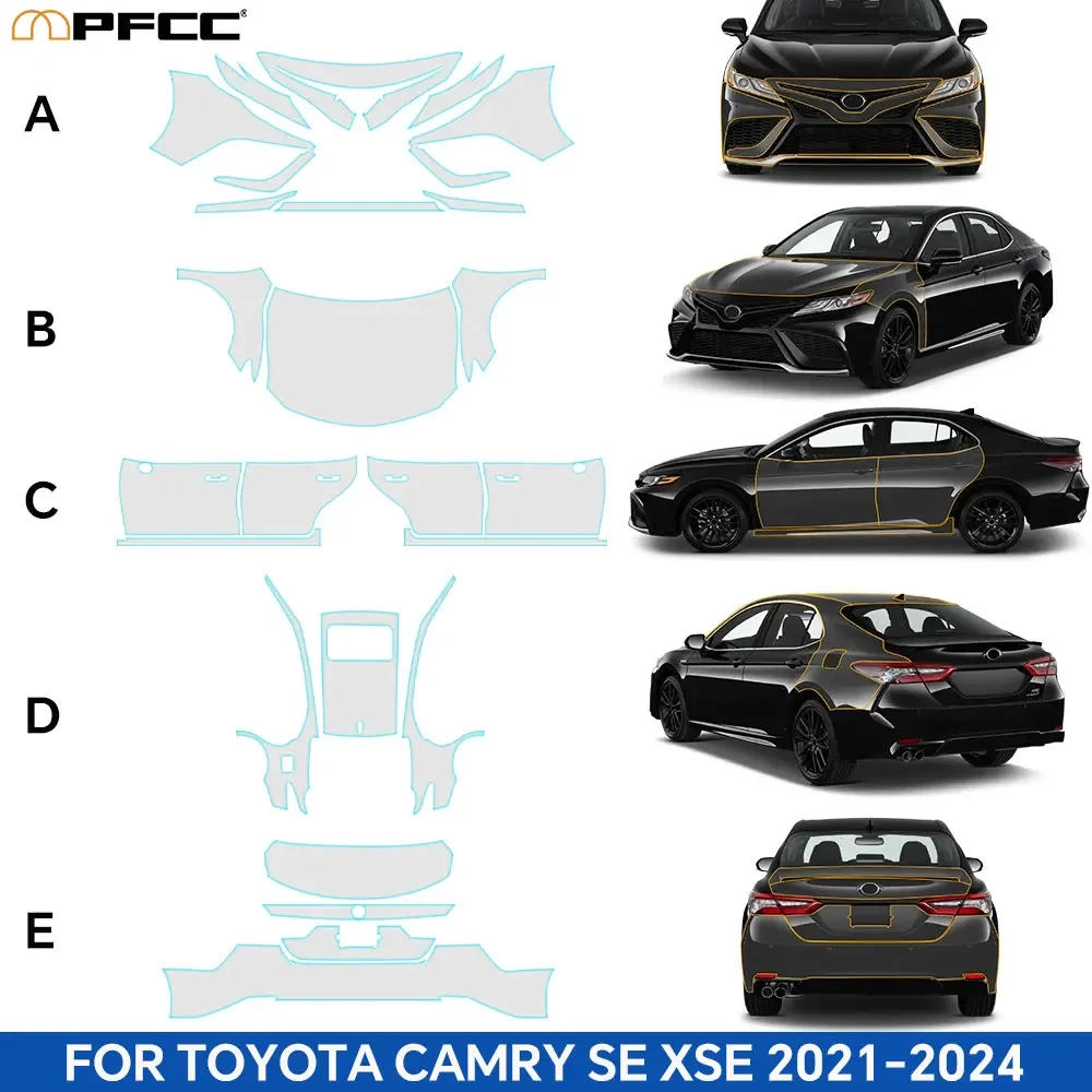 Anti-Scratch TPU Paint Protection Film Camry SE XSE 2021-2024 Pre-cut PPF Car Body Clear Bra Resistant Invisible Kit