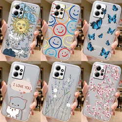 For Redmi Note 12 4G 15 Pro+ Plus 15C Case Flower Stylish Painted Cover Soft TPU Case Transparent Shockproof Funda Bumper Shell