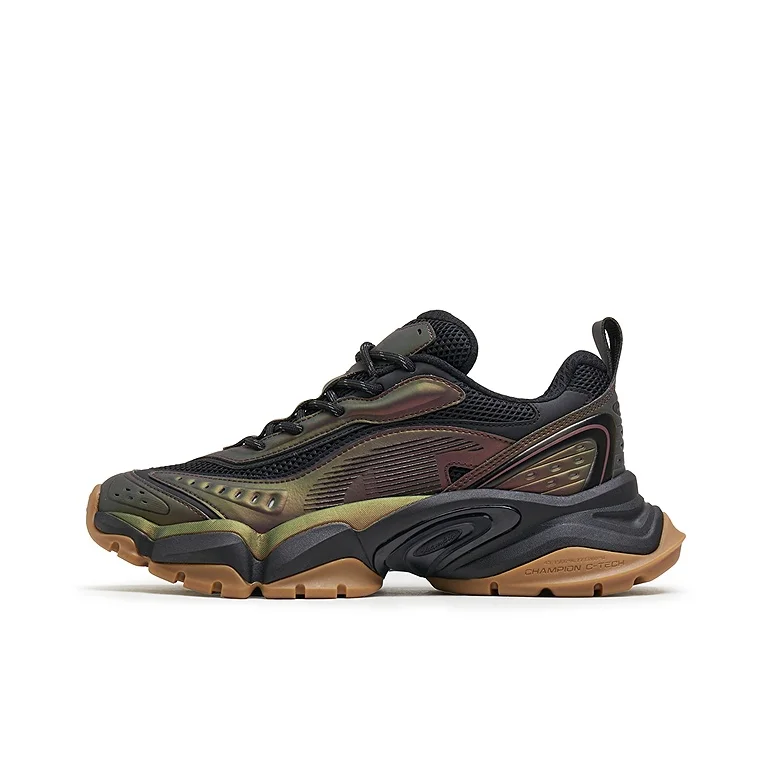 Champion Tooth Shark 2.0 Synthetic Leather, Textile Balance Low top Chunky Sneakers Men's Red Copper Gold/Black U5CFCCM60L3