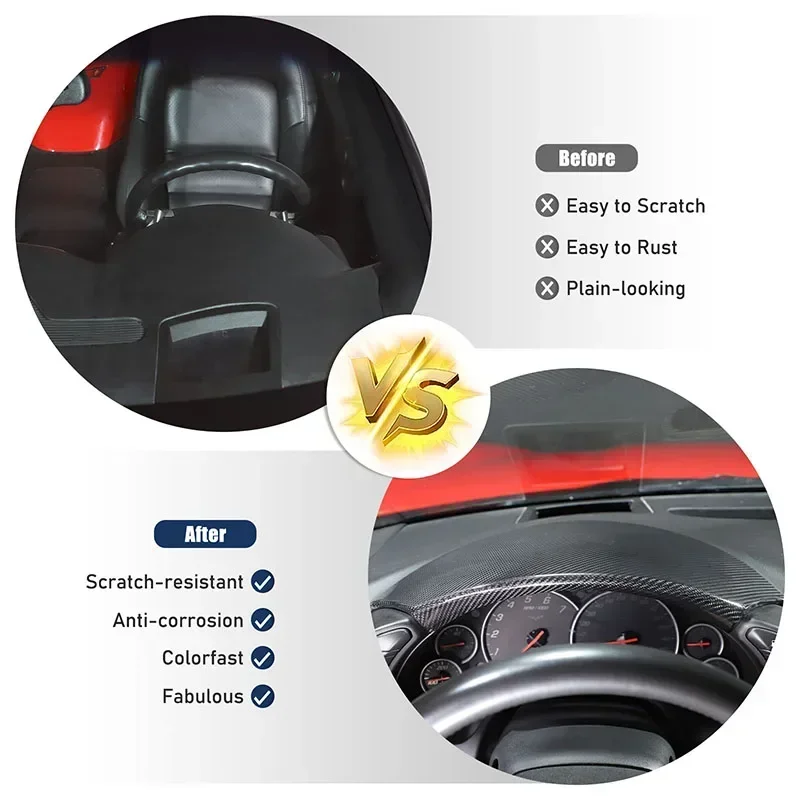 For Chevrolet Corvette C6 2005-13 real carbon fiber car center console dashboard upper decorative cover sticker car accessories