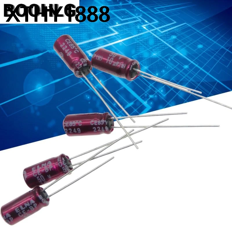10PCS 10UF 50V Purple Robe Capacitor 50V 10UF 5X11 RBD BP Poleless