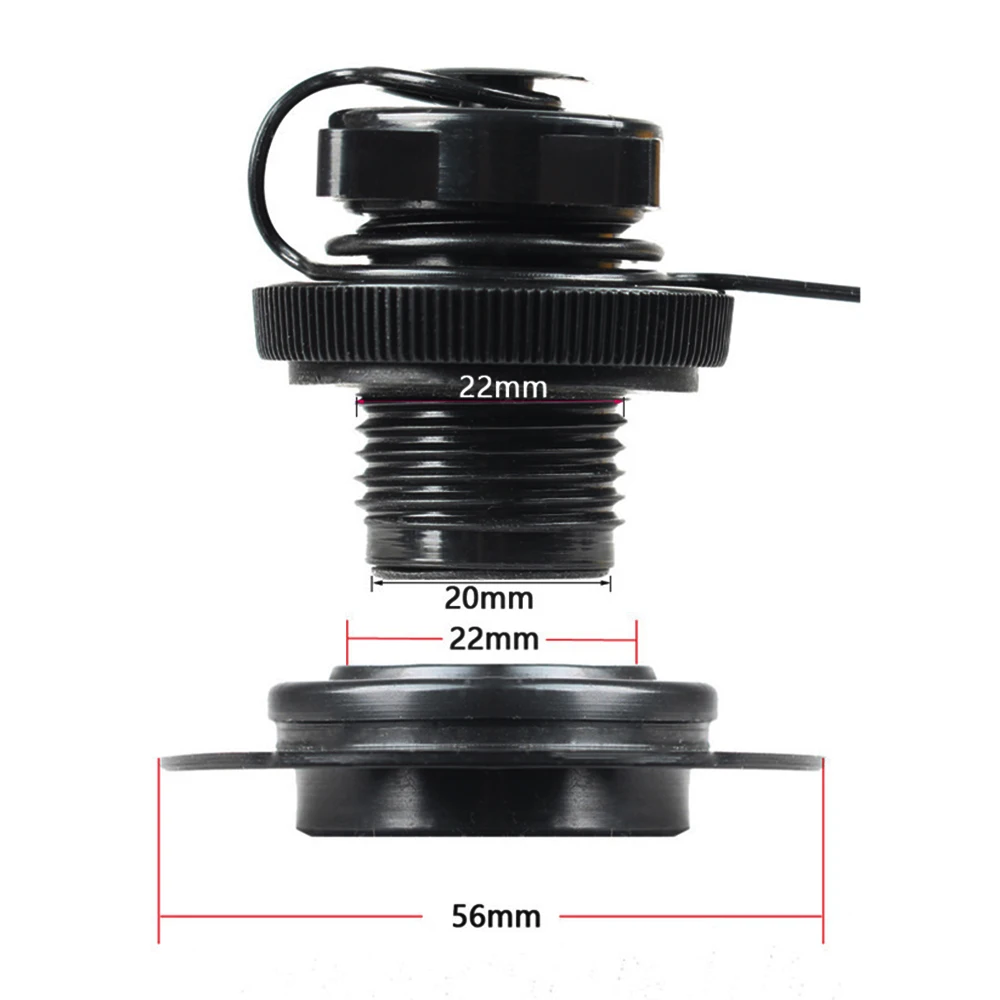 Inflatable Boat Mattress Threaded Air Valve Connector Cover + Base Black PVC for The JILONG Inflatable Boats
