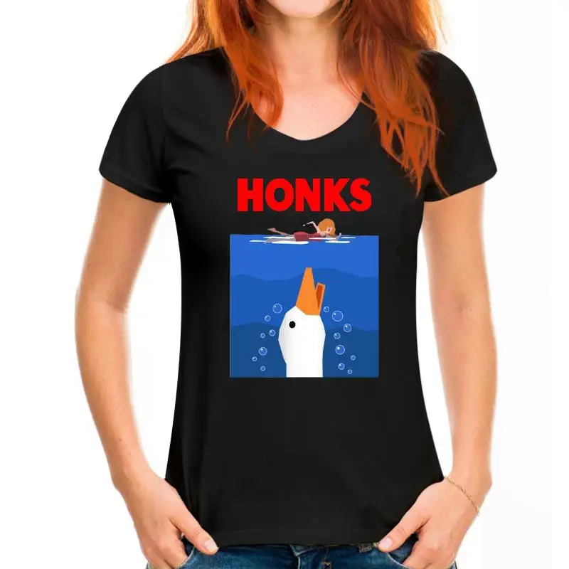 Honks T Shirt Women Goose Game Printed Cute Graphic tops Tshirts Design Funny Cartoon T-shirts Adult Summer Female Clothes