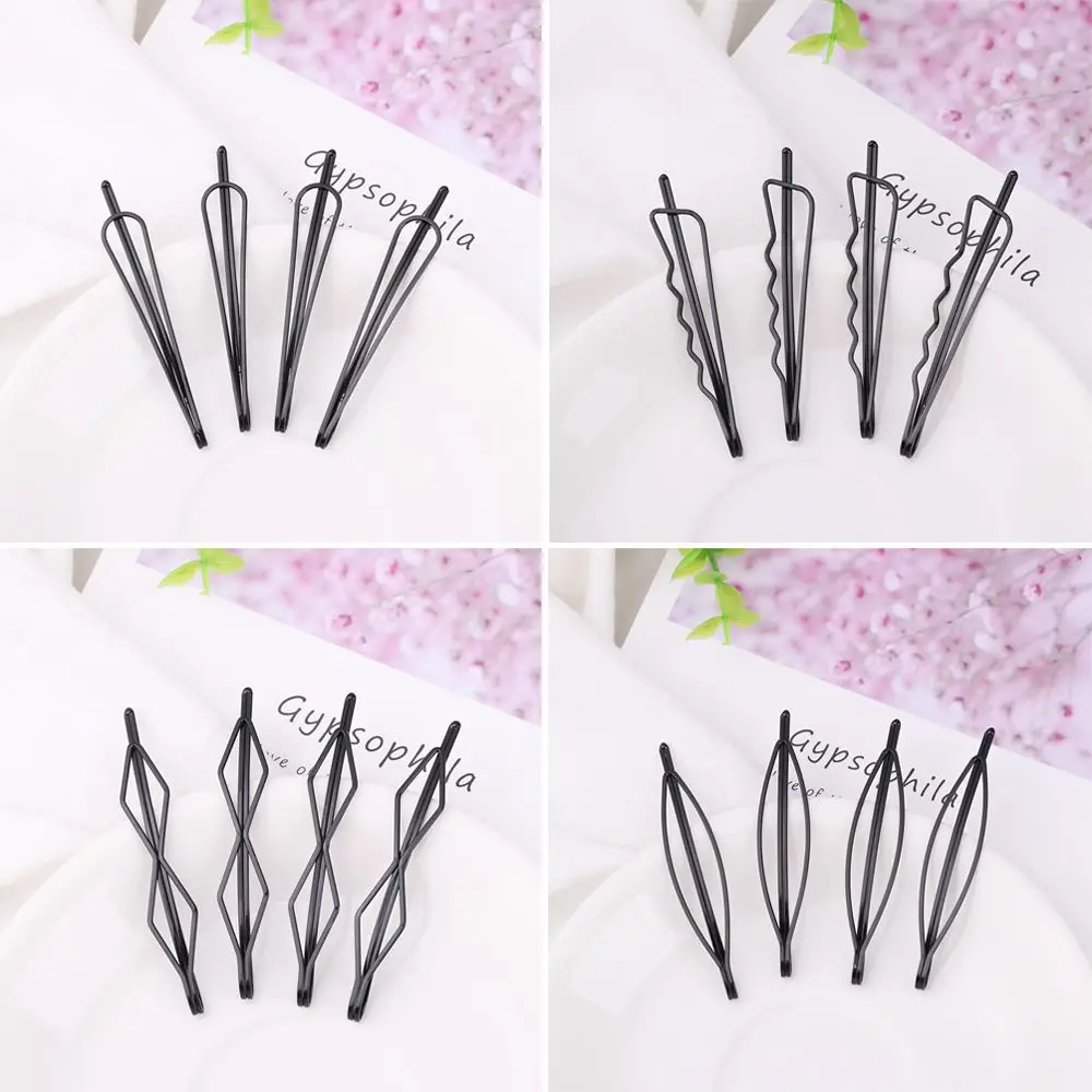 4Pcs/set Fashion Hair Accessories Metal Bobby Pins Geometric Rhombus Geometry Hair Clip Girls Hairgrips