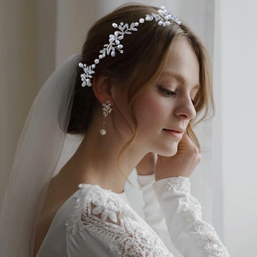 Ceinture en argent pour robe de mariée, en alliage de feuilles, accessoires de robe de mariée, perles, bijoux, anneau de jambe, bandeau