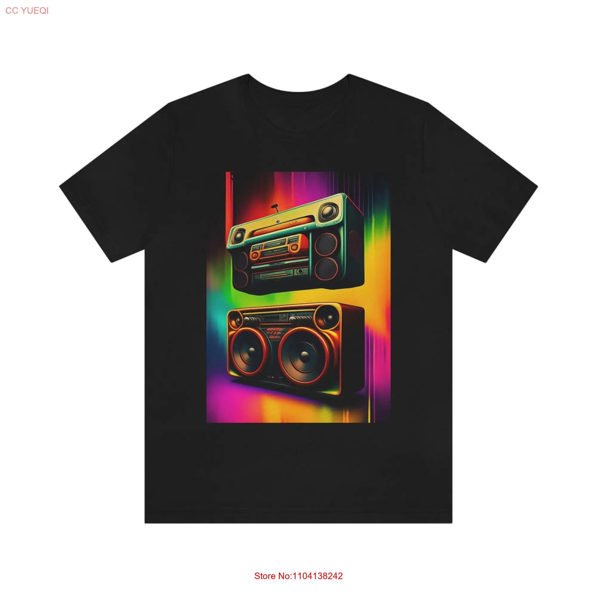 Boom Box Music Jersey  T Shirt long or short sleeves