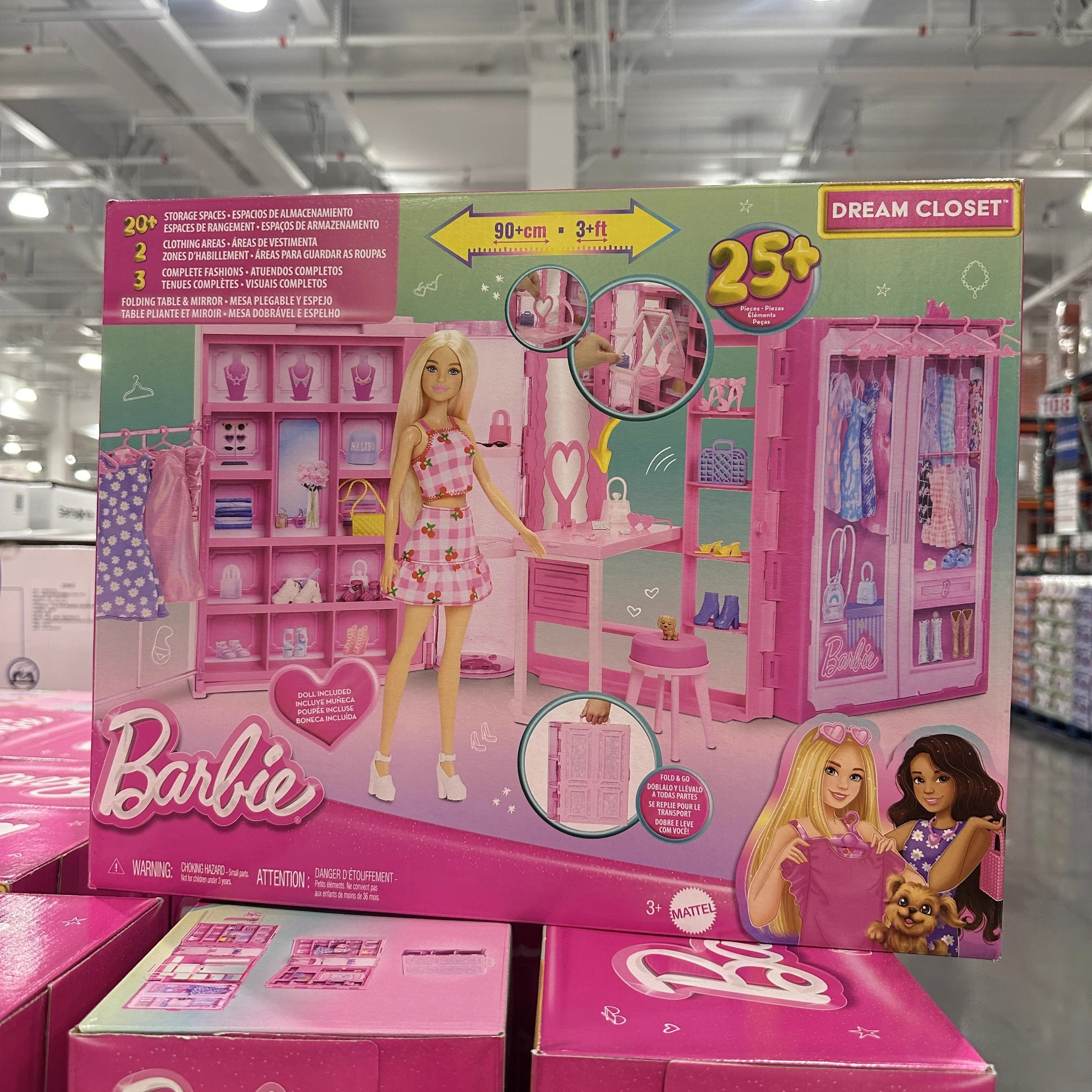 Barbie boneca sonho armário elegante vestir-se playset para meninas versátil acessórios de roupas meninas brinquedo ideal presente de aniversário