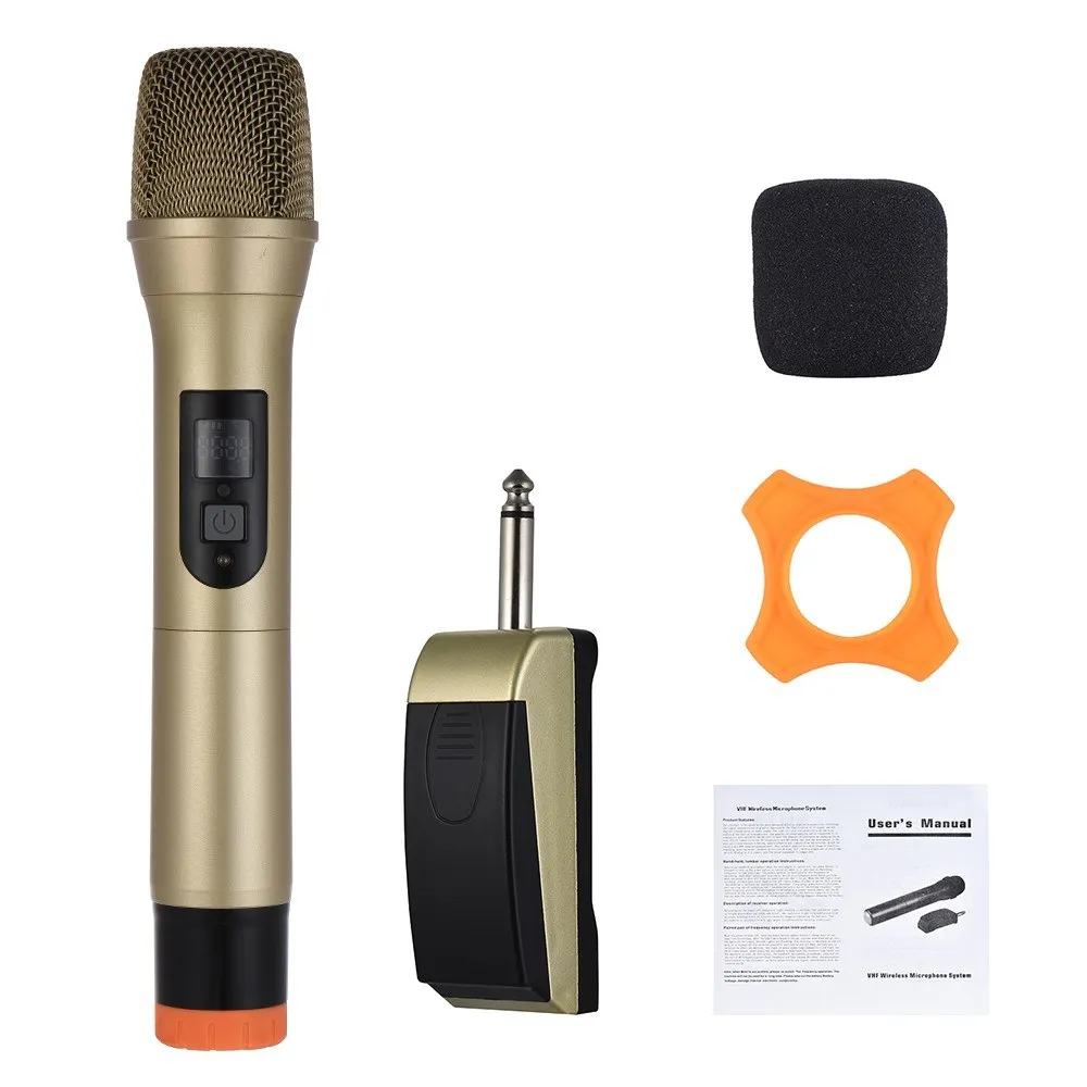 

Wireless Microphone Cv-2 Uhf Handheld Wireless Microphone Mic System Receiver 600-690Mhz 48 Channels Karaoke Rechargeable