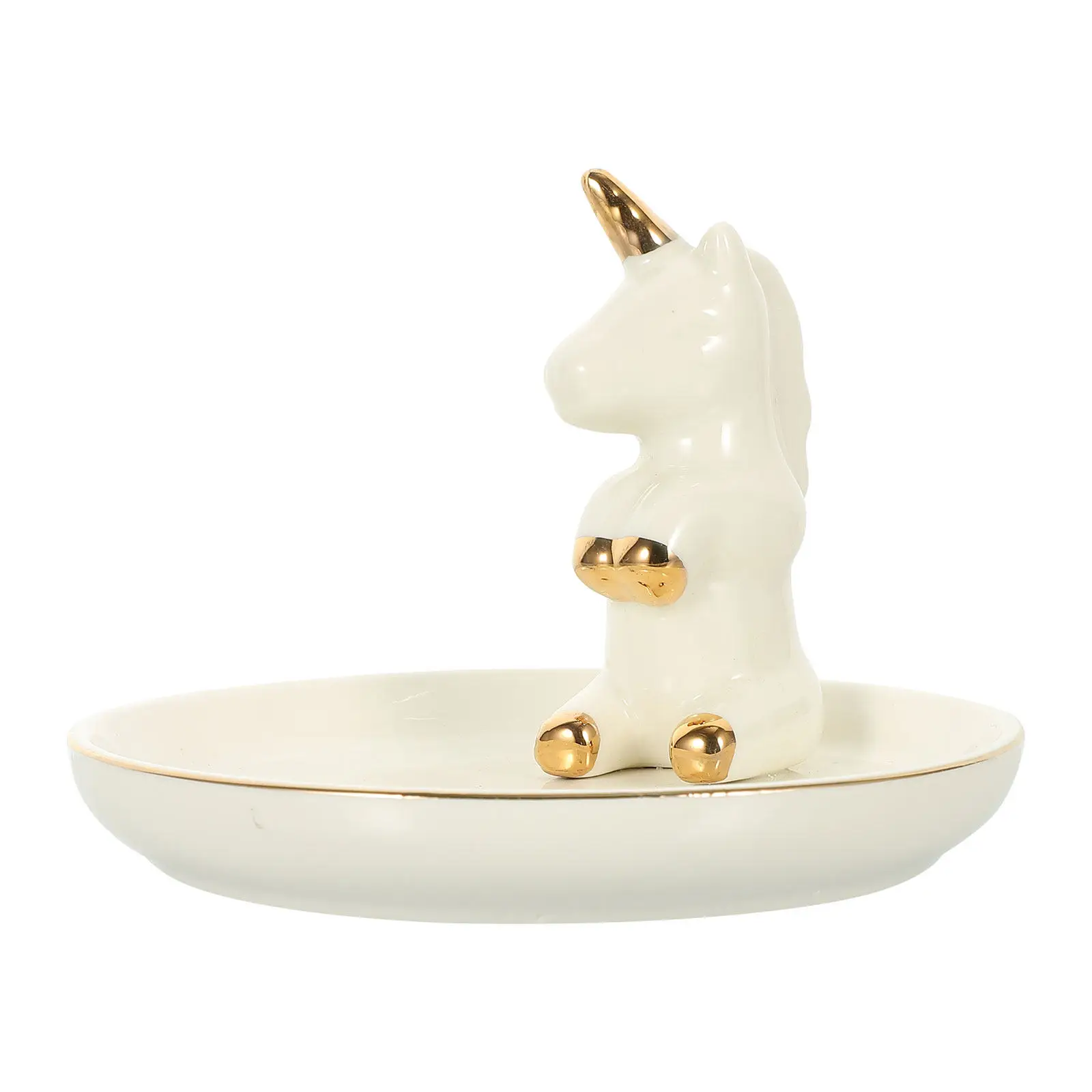 

Ceramic Jewelry Tray Unicorn Themed Decorative Multi-Function Ring Holder Jewelry Organizer Storage Display Accessory