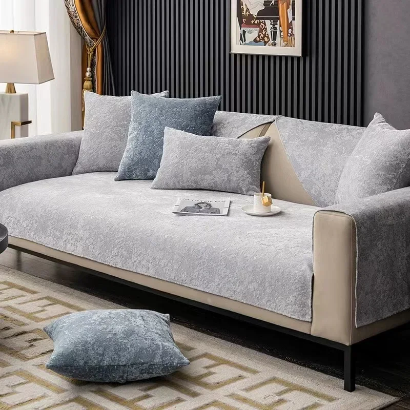 Luxury Europe Sofa Cover Seat Cushion Non-slip Plush Jacquard Couch Cover Sofa Towel Modern Leather Universal Sofa Protection