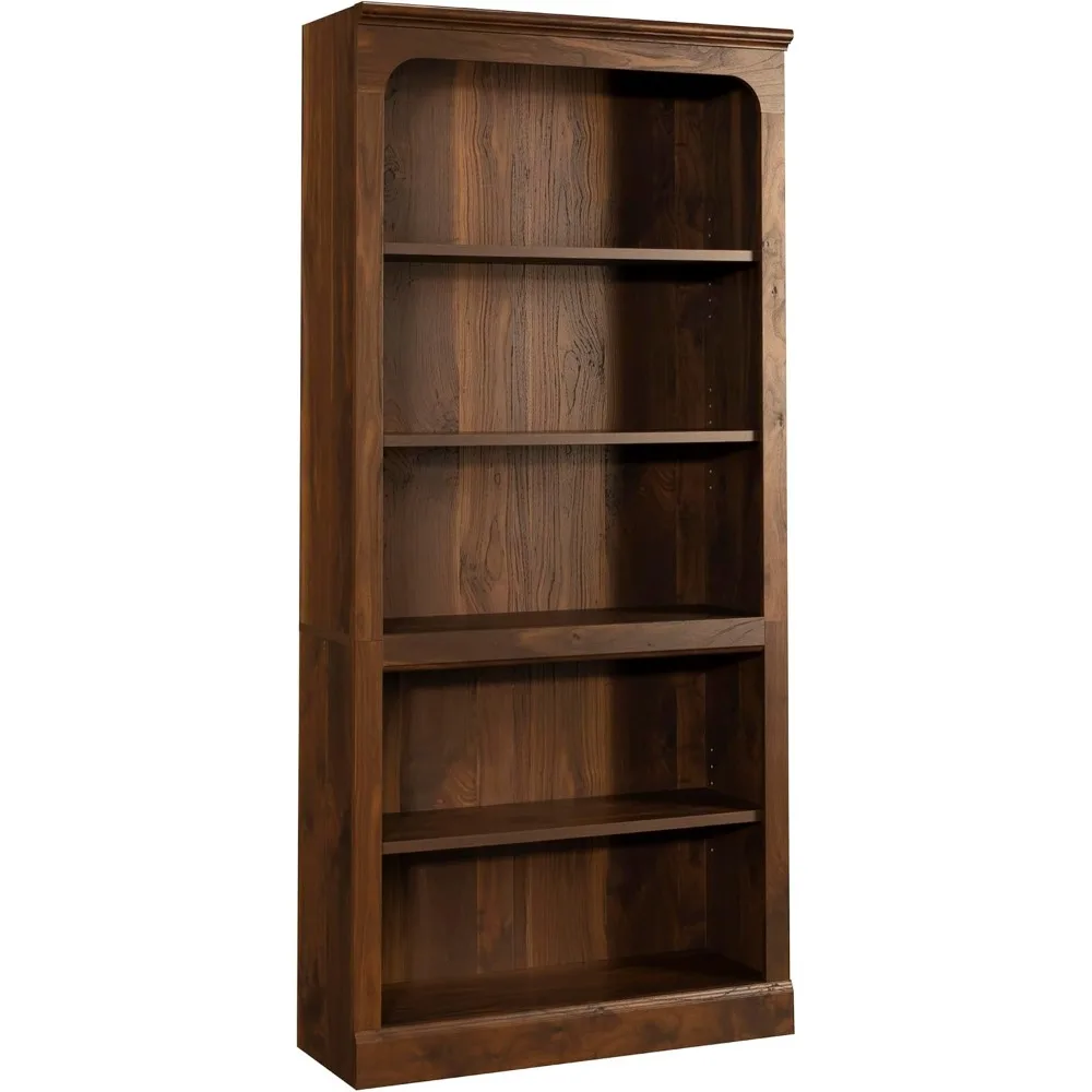 

grand walnut 5-tier bookshelf