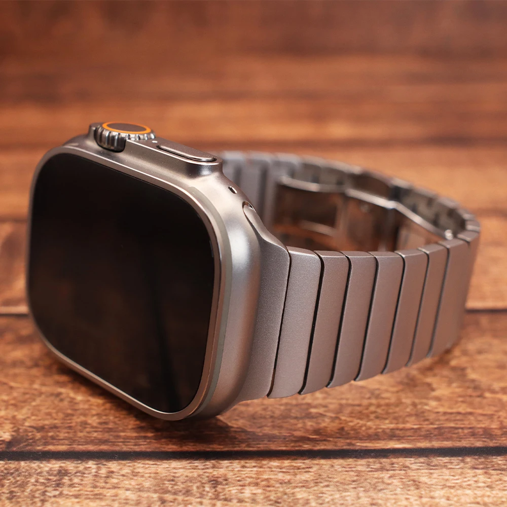 Titanium Link Bracelet Band for Apple Watch Ultra 2 49mm Correa Strap Band for IWatch Series 10 9 8 7 Se 6 5 4 3 46mm 45mm 44mm