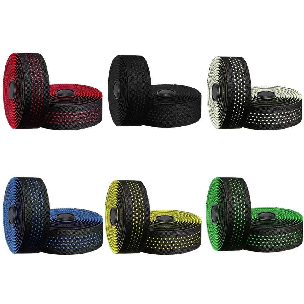 Perforated Road Bike Bar Tape Breathable Handlebar Tapes Non-slip EVA/PU Soft Anti-Vibration Wrap Tape Durable Bar Bartape 1Pair