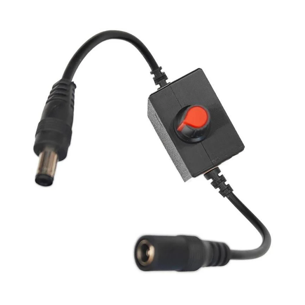 DC4.5-24V 2A Motor Speed Regulator Double-wire Switch 5.5x2.1MM Male-Female Plug PWM Speed Controller Fan Speed Governor