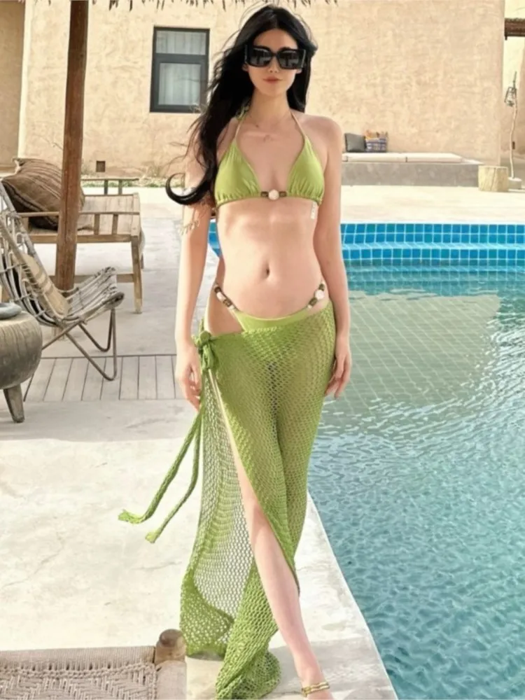 

Боди-бикини, женский купальный костюм с юбкой, летний новый купальный костюм с рюшами и принтом, пляжная одежда, праздничное накидка на бикини, наряды