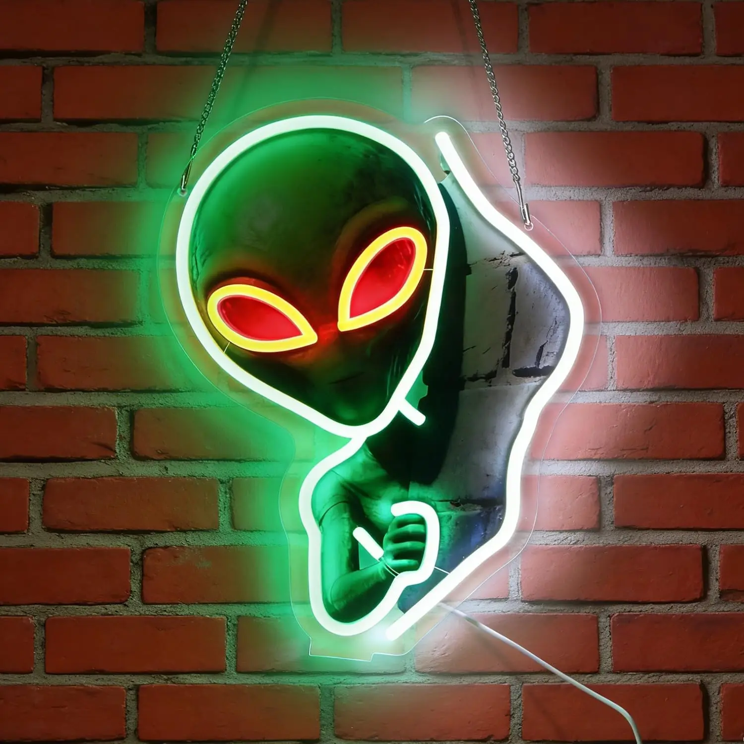 

Неоновая вывеска «Инопланетянин» для детской комнаты, светодиодный светильник с питанием от USB для тики-бара, игровой комнаты, вечеринки, спальни, декорации, подарок, настенные светильники