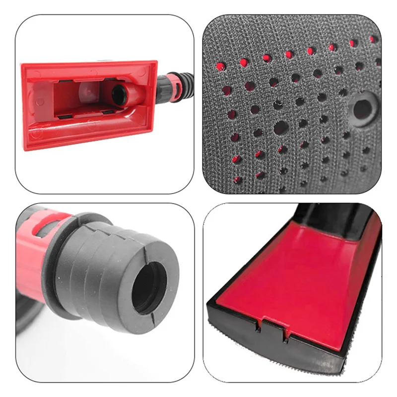Vacuum Sanding Block Set,Vacuuming Sanding Disc Holder Sandpaper 4Pc Backing Polishing Pad Handheld Sander 70X198mm Easy To Use