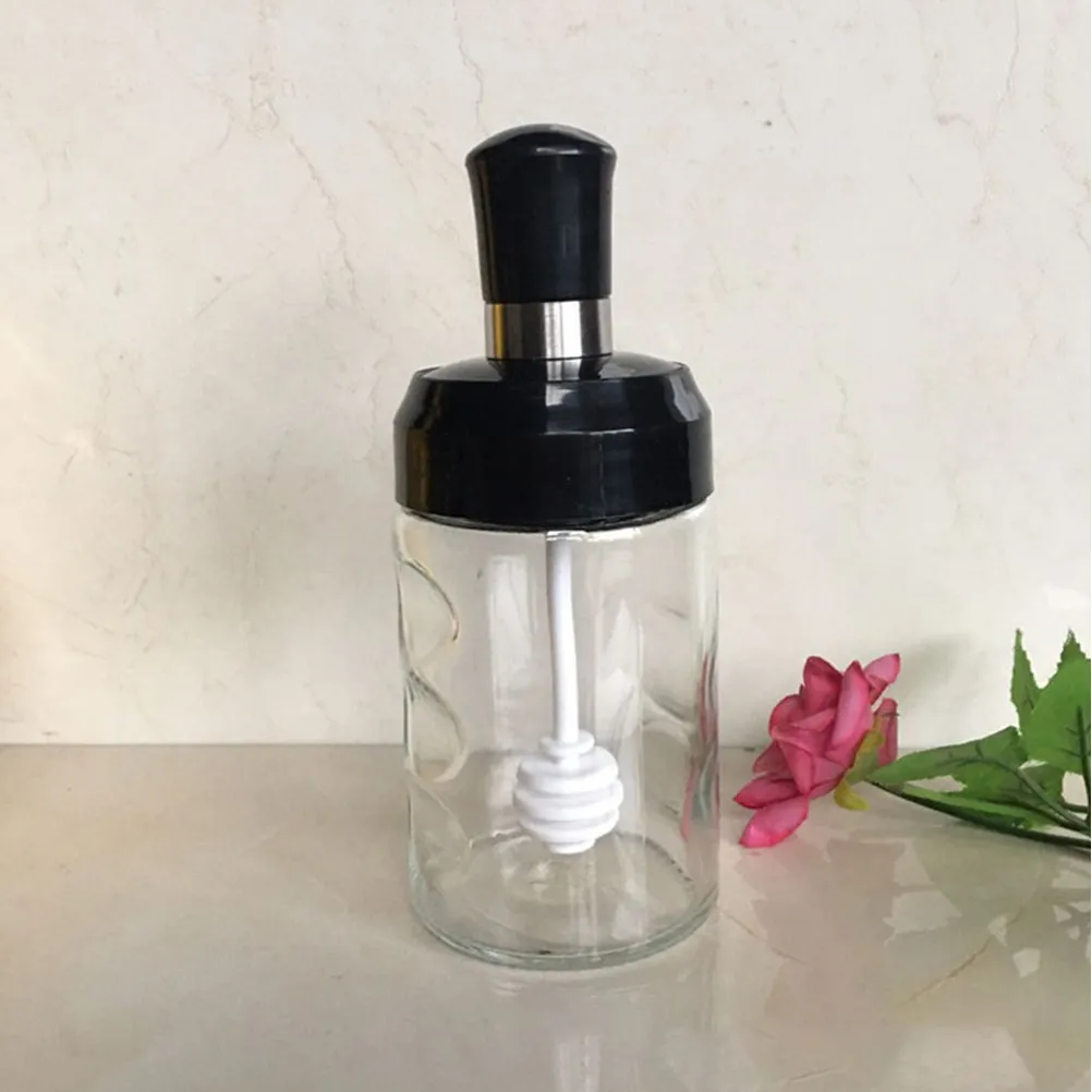 

Набор стеклянных банок для специй (1 шт.) с герметичным кольцом и ложкой-щеткой, нескользящий кухонный держатель для приправ, стеклянный контейнер для хранения специй