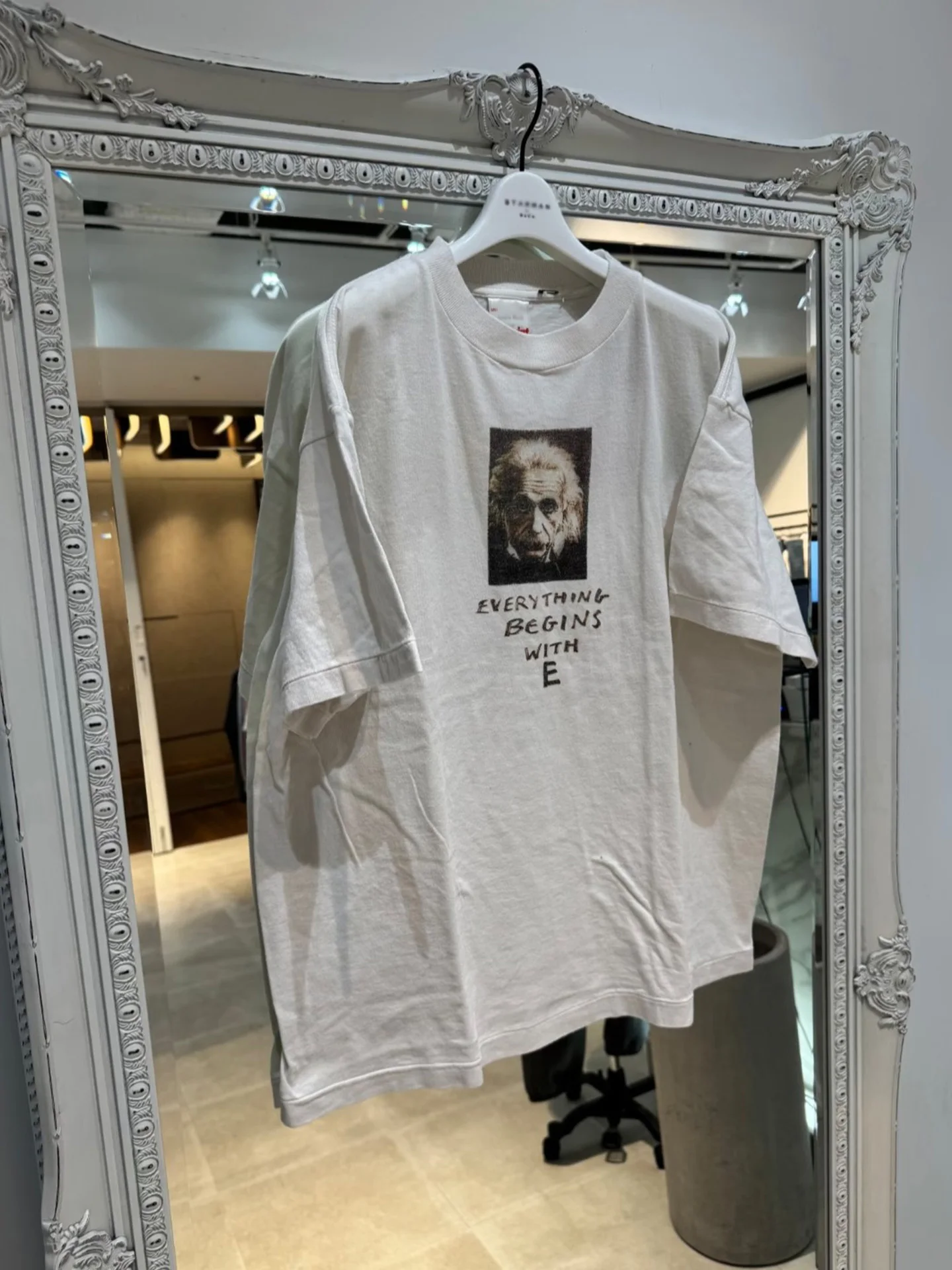 

Saint Mx6 X Je Reid Collaborative Einstein Portrait Casual Short Sleeve T-Shirt Unisex Breathable Cotton round Neck Top