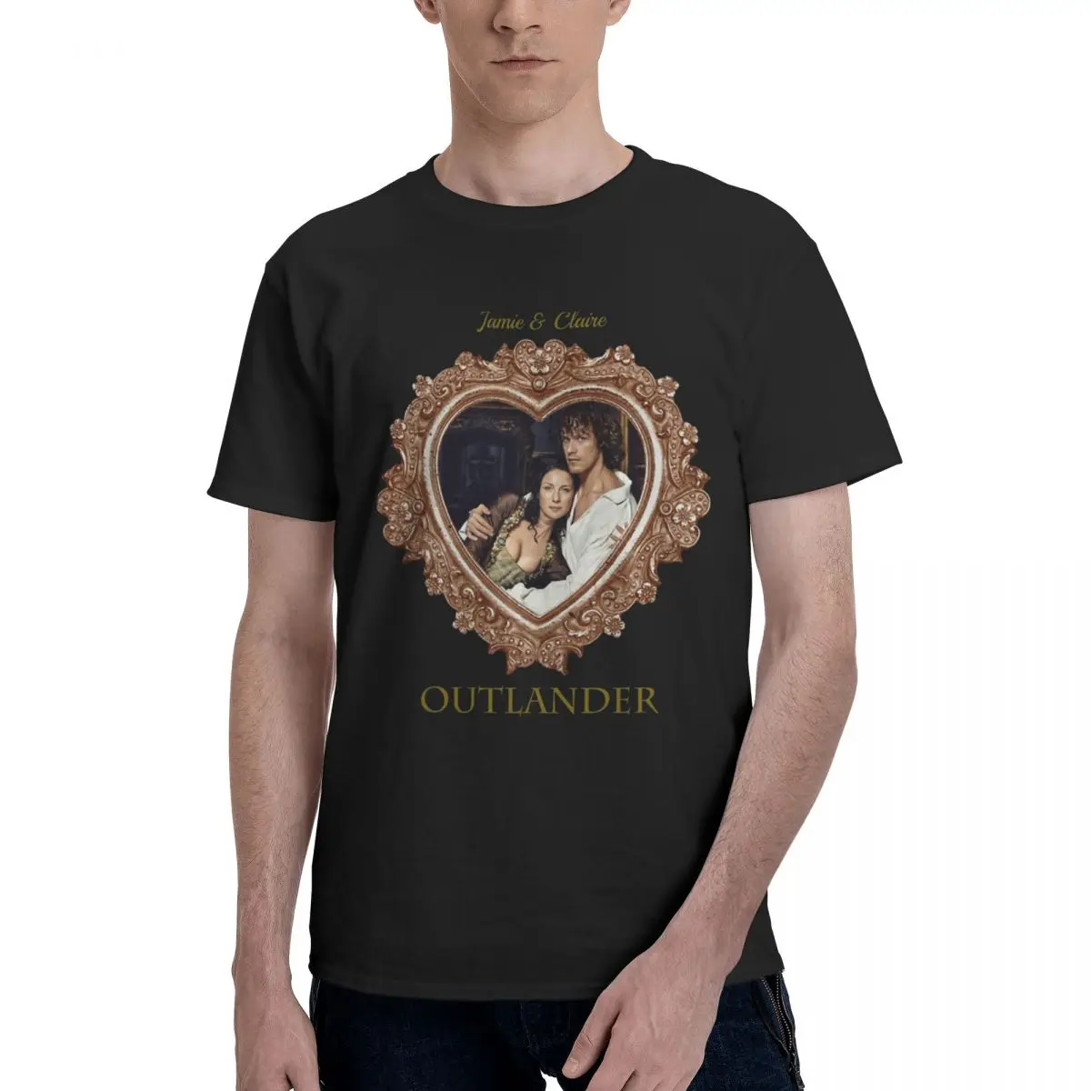 Men Outlander Series Jamie And Claire Gifts T Shirt Vintage Cotton T Shirts