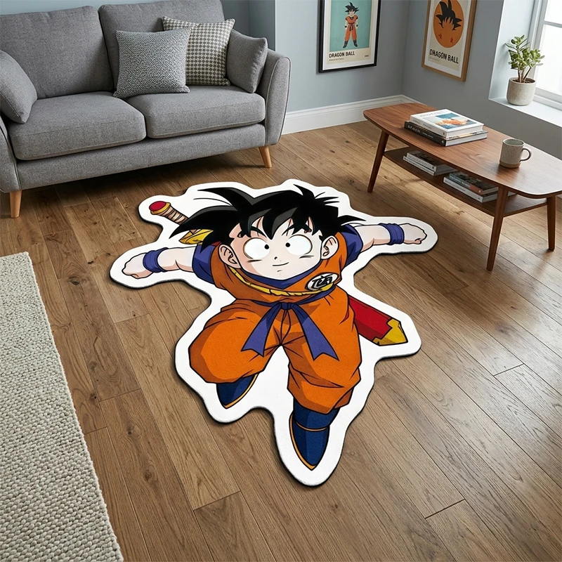 

Dragon Ball Goten Son Gohan Anime Rug Die Cut Shaped Floor Mat Kids Bedroom Bedside Carpet Living Room Decor Anime Lover Gift