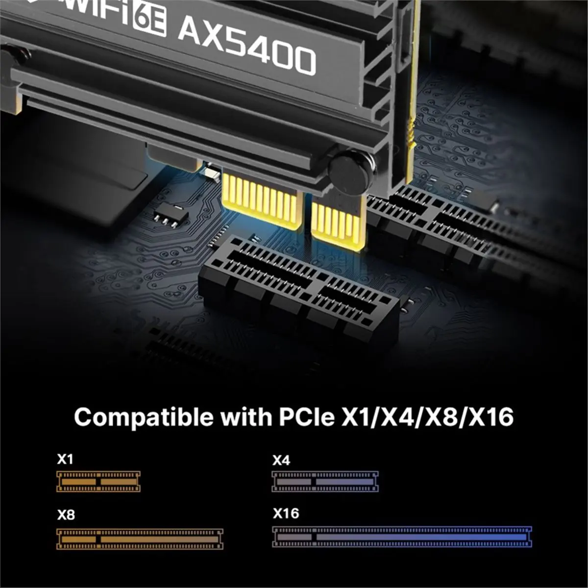 A46U WiFi6E AX5400 PCIE Network Adapter BT 5.3 Tri Band 2.4G/5Ghz/6Ghz 802.11AX Network Card Wireless Receiver for PC Laptop