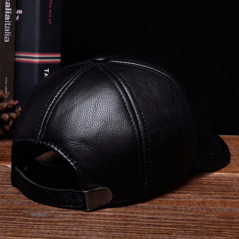 HL125 2021 Brand New Warm Real Cow Leather Hats Spring Free Shipping Baseball Cap