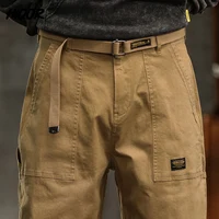 HIQOR hommes vêtements printemps automne Cargo pantalon homme coton décontracté pantalon ample ceinture taille moyenne Joggers mâle droit Baggy pantalon 5