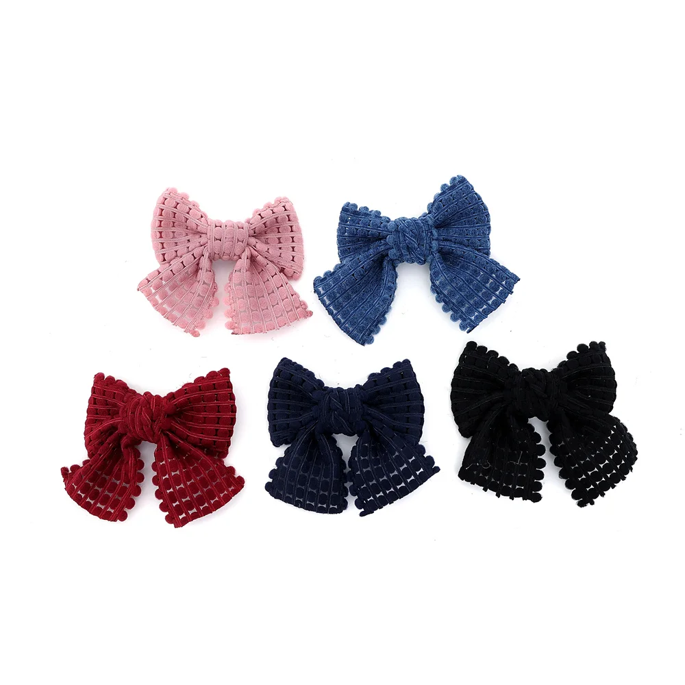 A18 001M chenille tape Hair Bows Cute Hairpins Girls duckbilled  Hair Clips Barrettes  Clip Kids Headwear Fashion Hair Accessore