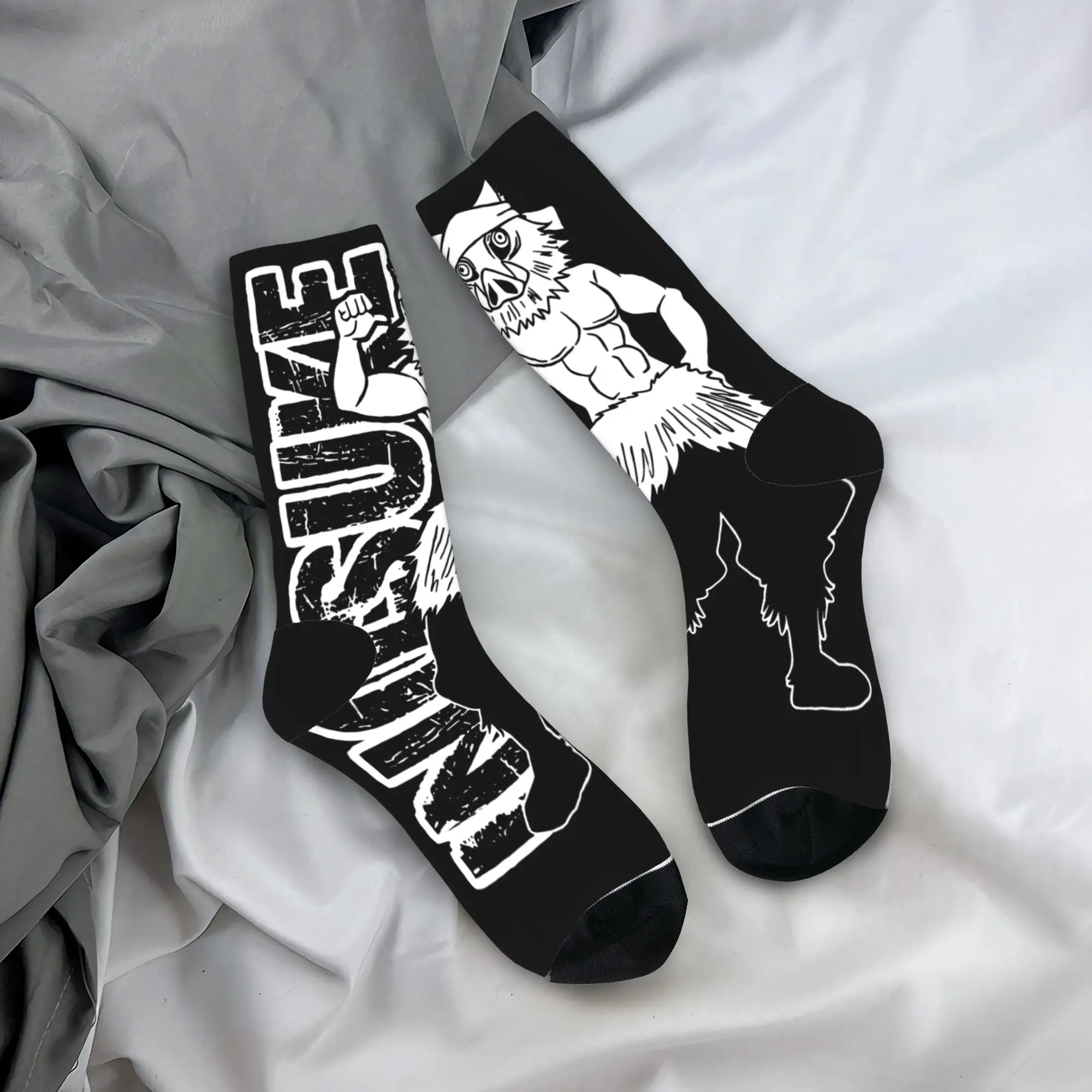 Unisex Men Socks Inosuke  Demon Slayered Stockings Non Skid Warm Soft Socks Spring Modern Graphic Skateboard Socks