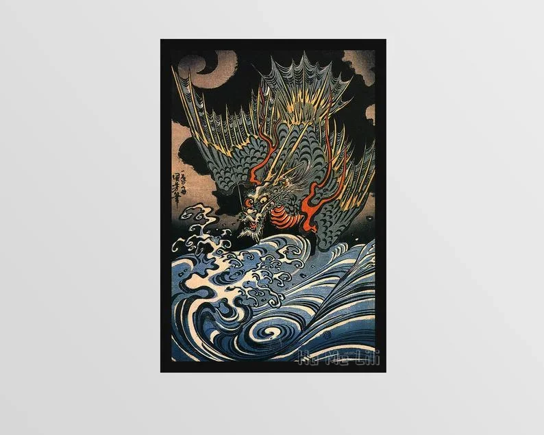 Asian Art Circa The 1840s By Dragon Print Artist Kuniyoshi Utagawa