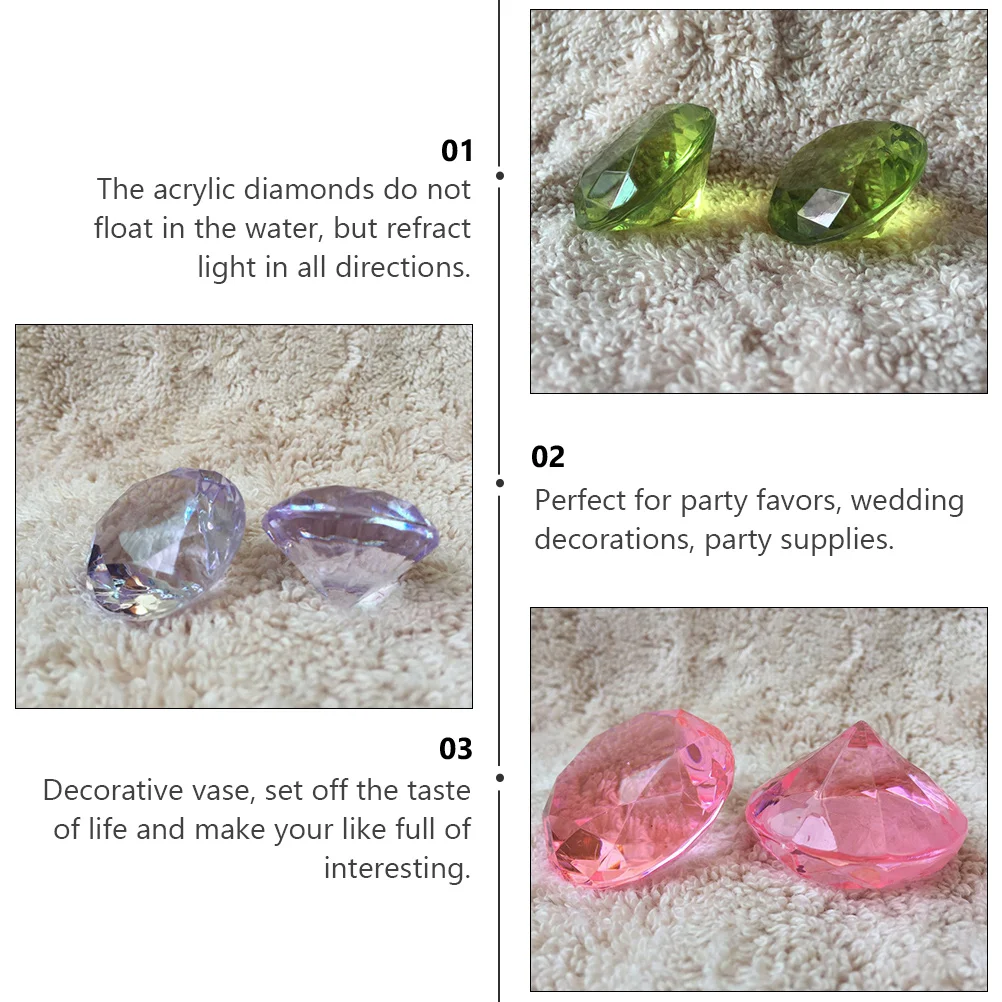 

72pcs Acrylic Crystal Vase Fillers Multi- Favors Wedding Decorations Artificial Jewels Fish Tank Accessories Pirate