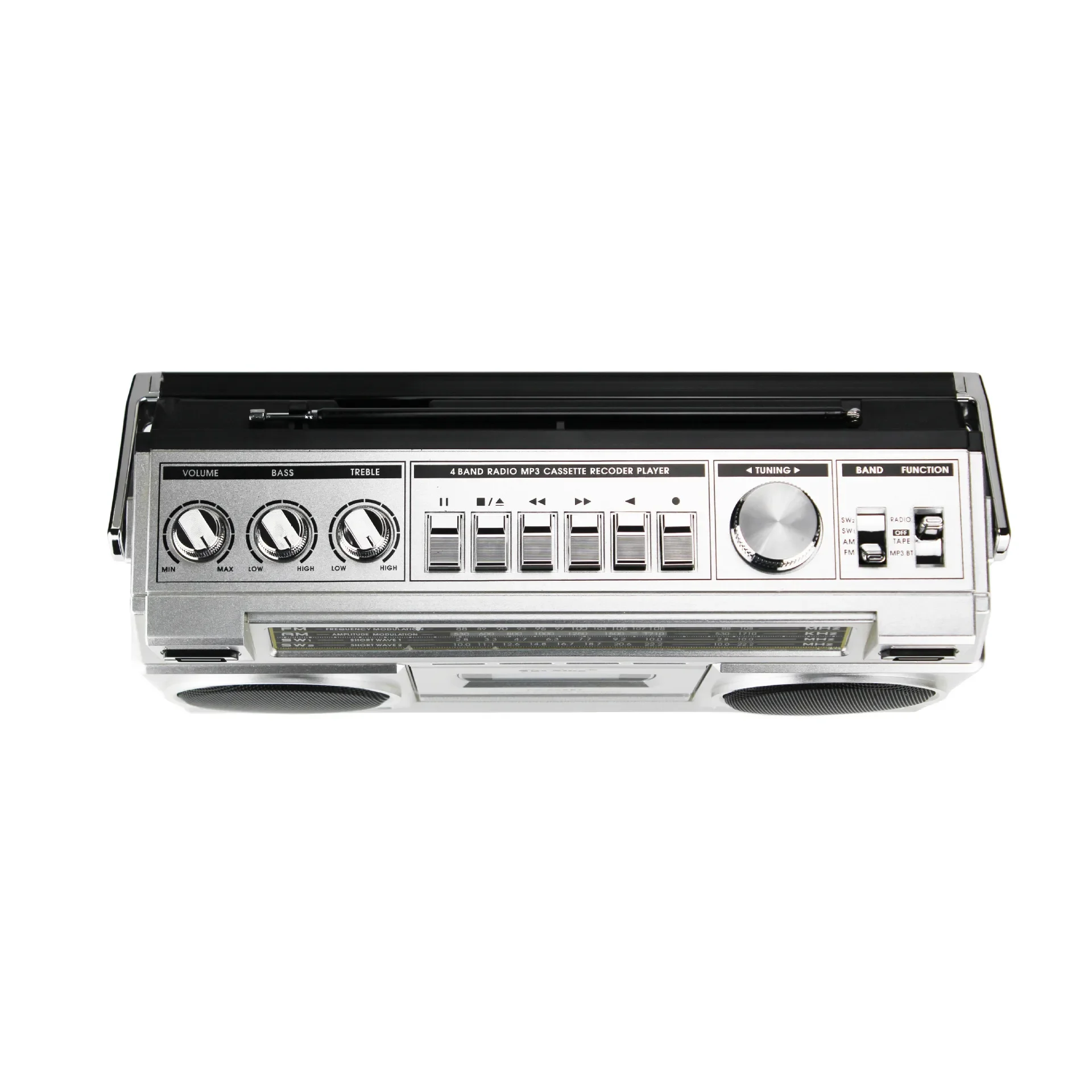 ريترو كاسيت Boombox AM/FM/SW1-2 أجهزة الراديو مع بلوتوث/USB/TF وظيفة اللعب صندوق بوم خمر مع تسجيل الشريط AC DC الطاقة