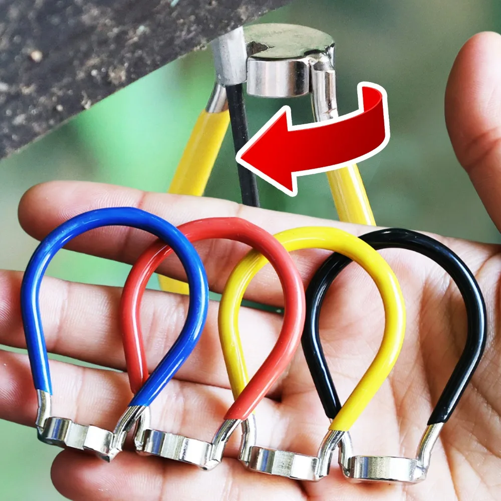 

Professional Bicycle Spoke Wrench Portable Bike Wheel Correction Tools Metal Core TPR Handle Non-slip Nipple Key for Bike Repair