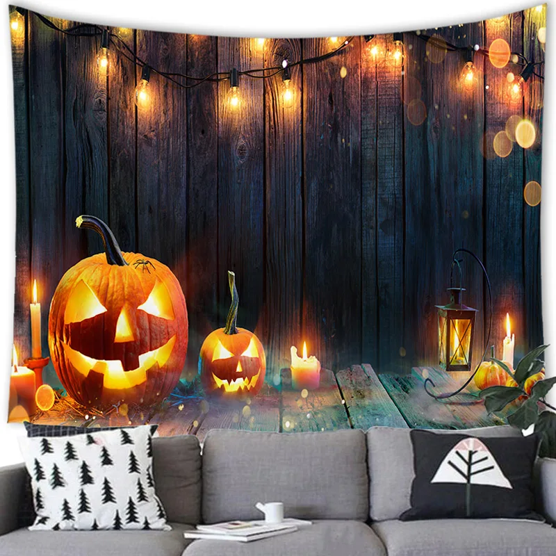 Halloween theme  bat pumpkin pattern tapestry home living room bedroom party decoration background cloth 