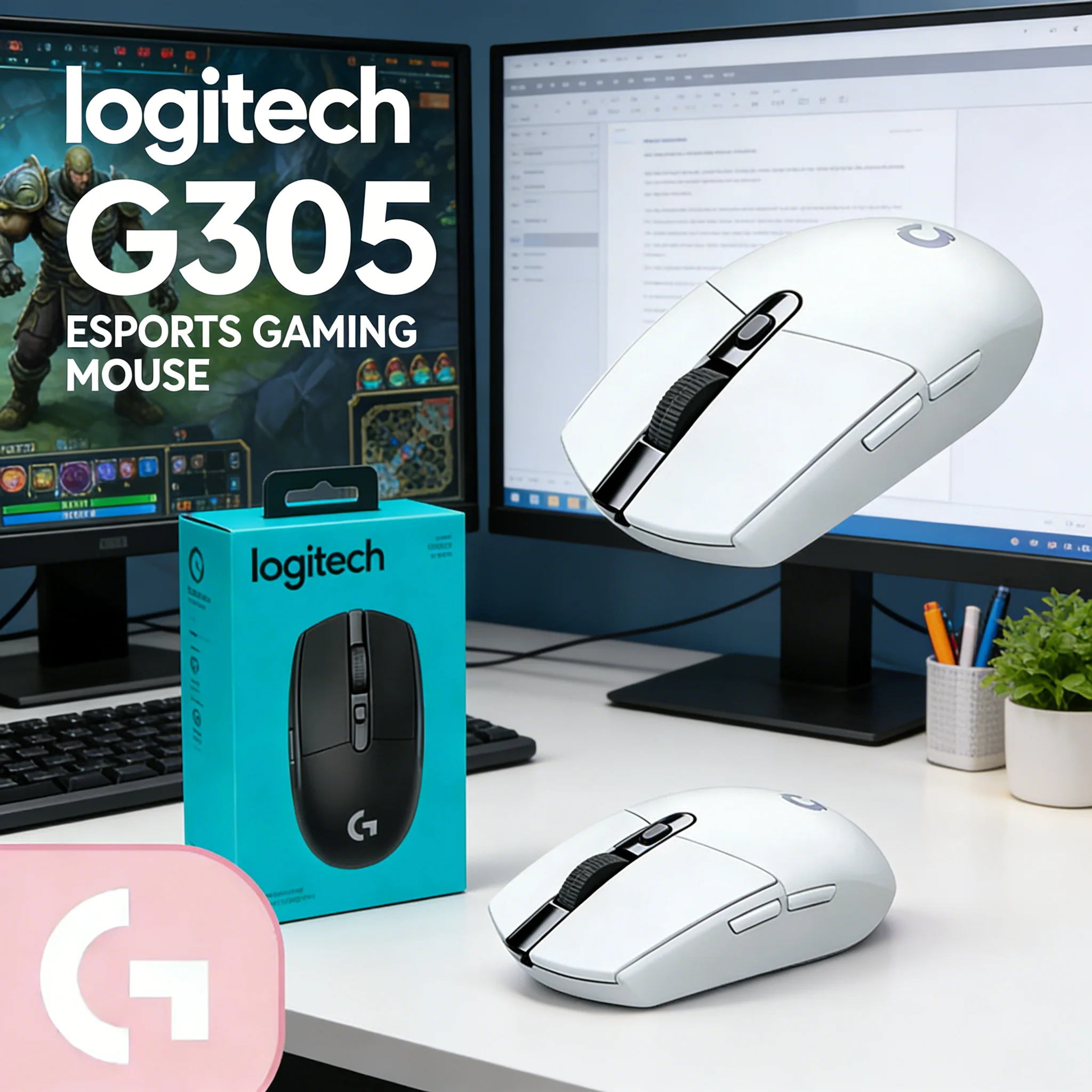 Grab It Now!Logitech G304/G305 Wireless Gaming Mouse HERO Sensor 12000DPI High Precision for PC Mac Gamers