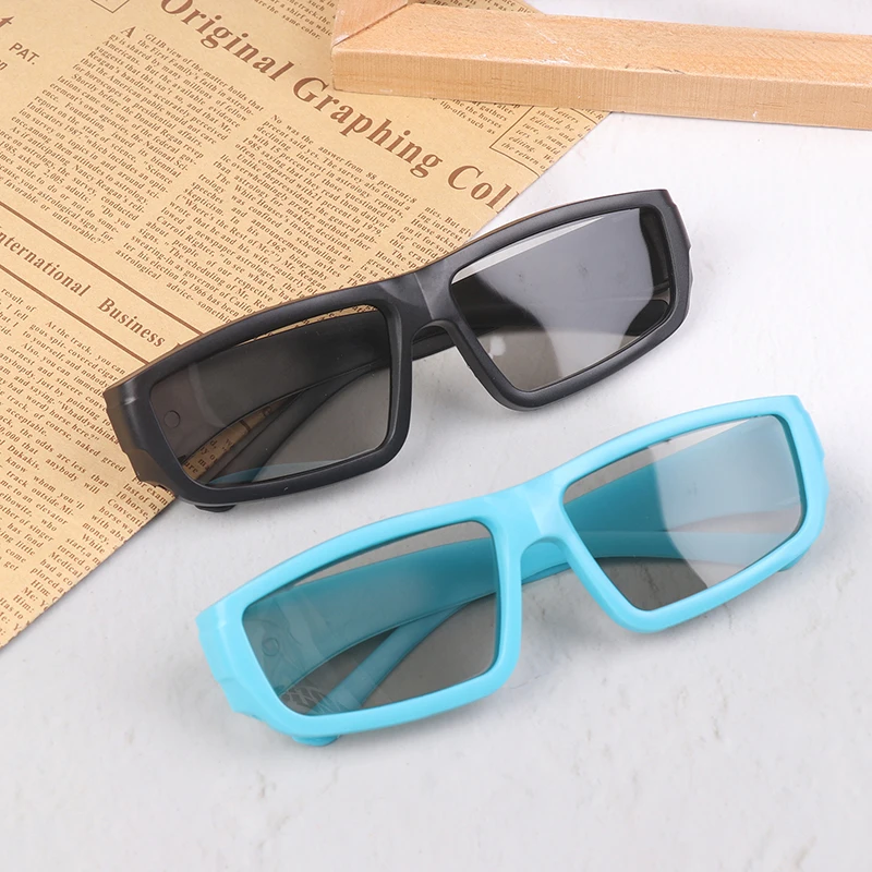 

1Pc Blue Yellow Frame Polarized Passive 3D Glasses For Movie Theaters Cinema System 3D Televisions TV Home Theaters System