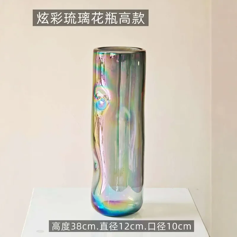 Nordic Style Ceramic Vase Colorful Glazed Flower Pot Modern Luxury Home Decor Living Room Desktop Ornament Art Craft Gift