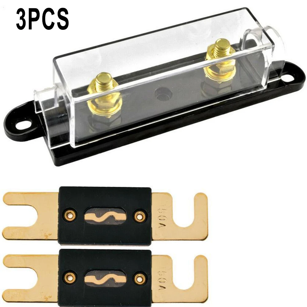 for versatile and Secure Fuse Holder Set 3PCS 150 Amp Fuse Included Perfect for Automotive Electronics Protection