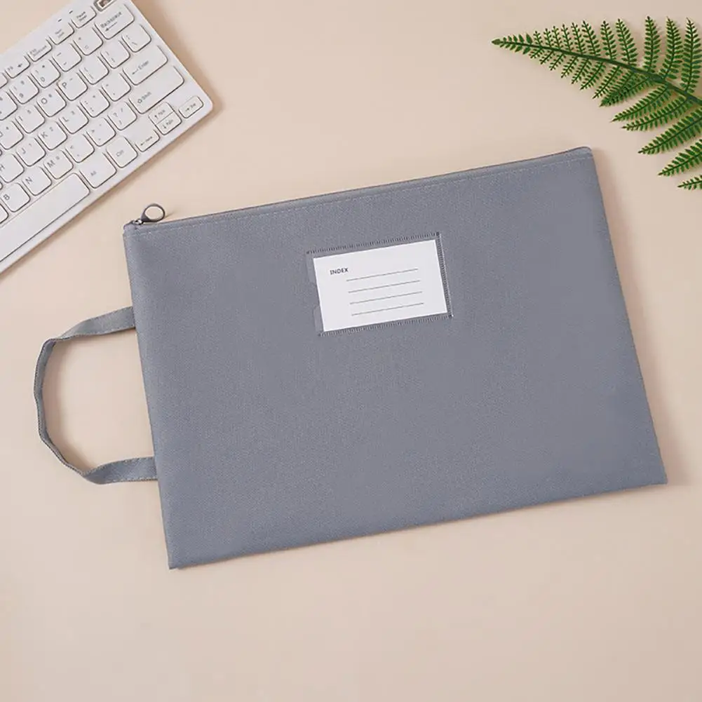 Work File Holder Waterproof Portable File Holder with Lanyard Zipper Closure for Office Supplies Organization Work File