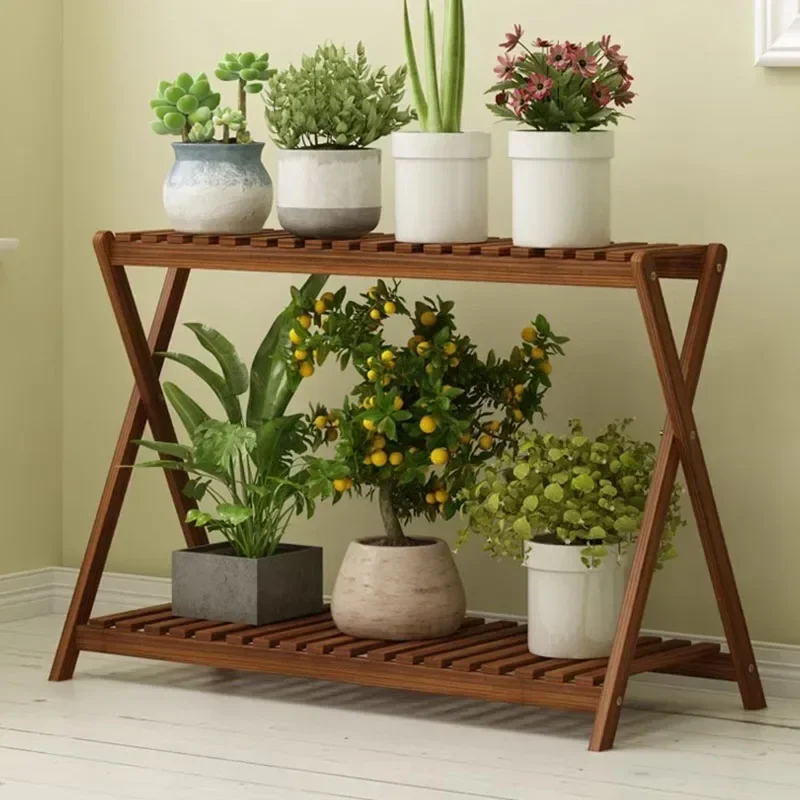 Soporte de planta de ventana de lujo Para interiores, estantería de flores Para fiestas, muebles de balcón, color marrón, ajustable