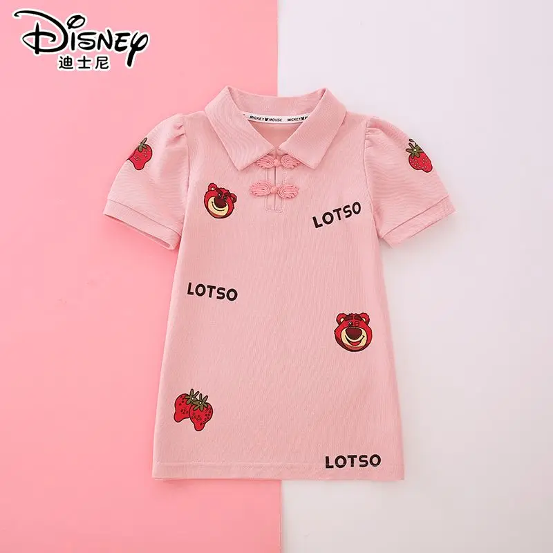 كاواي ديزني سلسلة لطيف الكرتون لوتسو الفتيات جديد الصيف شخصية الموضة تنوعا القطن لينة عادية تي شيرت فستان علوي #3