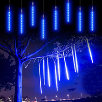 Connectable 50CM LED Icicle Fairy String Light Outdoor Garland Christmas Meteor Shower Holiday Lights for Garden Courtyard Decor