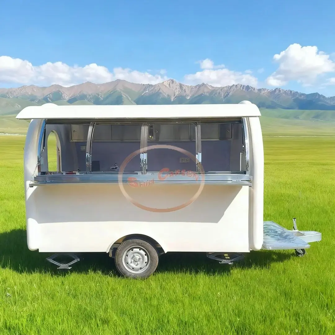 Commercial Square Food Trailer Outdoor Mobile Concession Stand for Catering Business