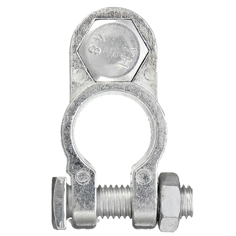 Abrazadera de Terminal de batería de coche, accesorio de aleación de Zinc, polo positivo y negativo, Conector de tornillo, 12V, 2 unidades