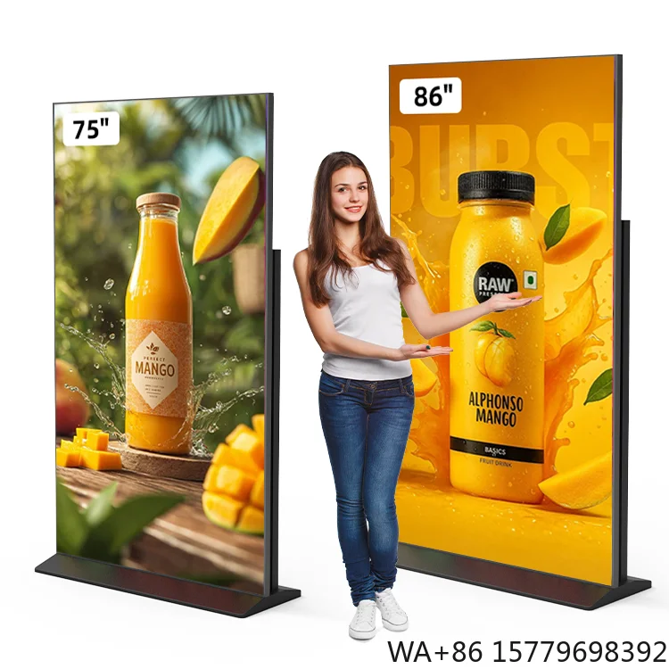 Indoor Information Monitor LED 55 65 75 86 98 Inch 4K windows Android WiFi Restaurant LCD Interactive Touch Screen Kiosk Machine